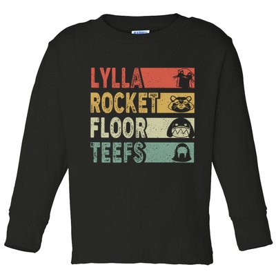 Vintage Lylla Teefs Floor Rocket Guardian Funny Matching Team Toddler Long Sleeve Shirt