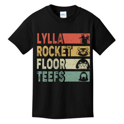 Vintage Lylla Teefs Floor Rocket Guardian Funny Matching Team Kids T-Shirt