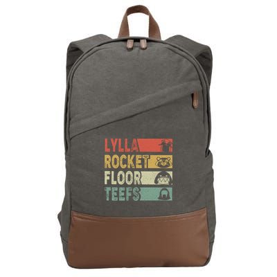Vintage Lylla Teefs Floor Rocket Guardian Funny Matching Team Cotton Canvas Backpack