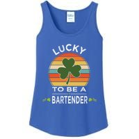 Vintage Lucky To Be A Bartender St Patrick Day Gift Shamrock Great Gift Ladies Essential Tank