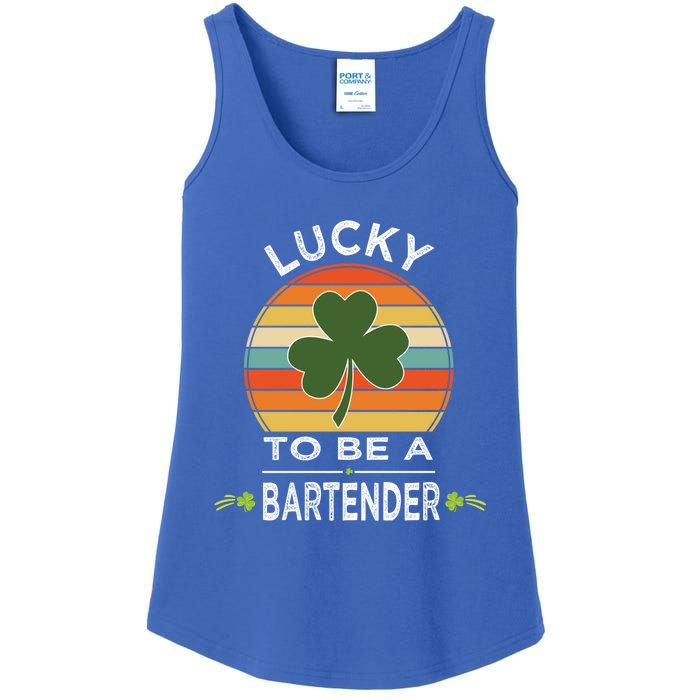 Vintage Lucky To Be A Bartender St Patrick Day Gift Shamrock Great Gift Ladies Essential Tank