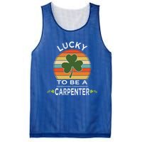 Vintage Lucky To Be A Carpenter St Patrick Day Gift Shamrock Gift Mesh Reversible Basketball Jersey Tank