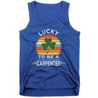 Vintage Lucky To Be A Carpenter St Patrick Day Gift Shamrock Gift Tank Top