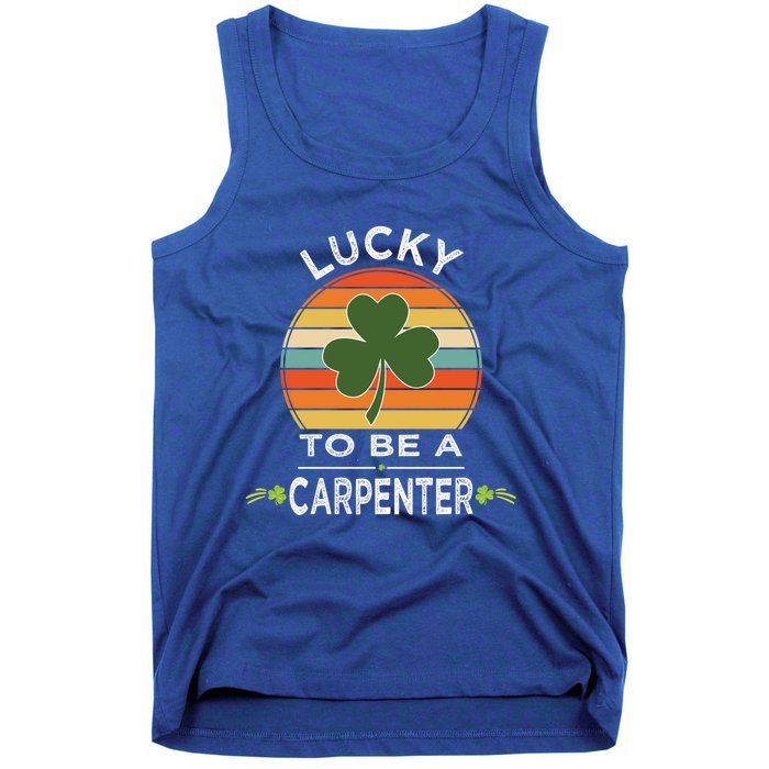 Vintage Lucky To Be A Carpenter St Patrick Day Gift Shamrock Gift Tank Top