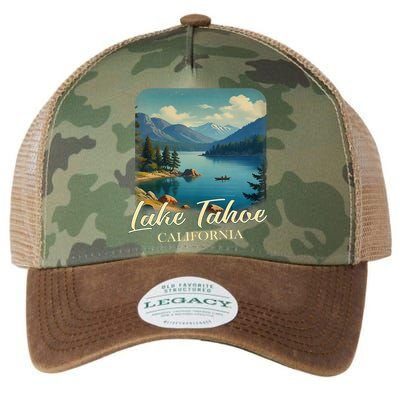 Vintage Lake Tahoe California Mountain Retro Legacy Tie Dye Trucker Hat