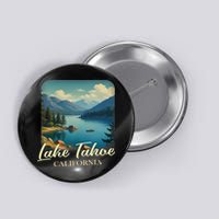 Vintage Lake Tahoe California Mountain Retro Button