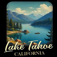 Vintage Lake Tahoe California Mountain Retro Button