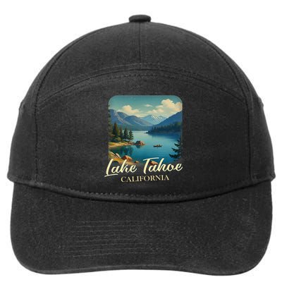 Vintage Lake Tahoe California Mountain Retro 7-Panel Snapback Hat