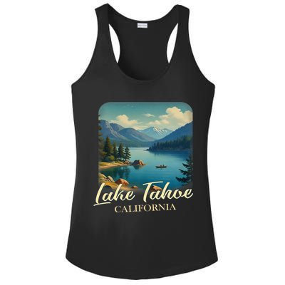 Vintage Lake Tahoe California Mountain Retro Ladies PosiCharge Competitor Racerback Tank