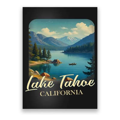 Vintage Lake Tahoe California Mountain Retro Poster