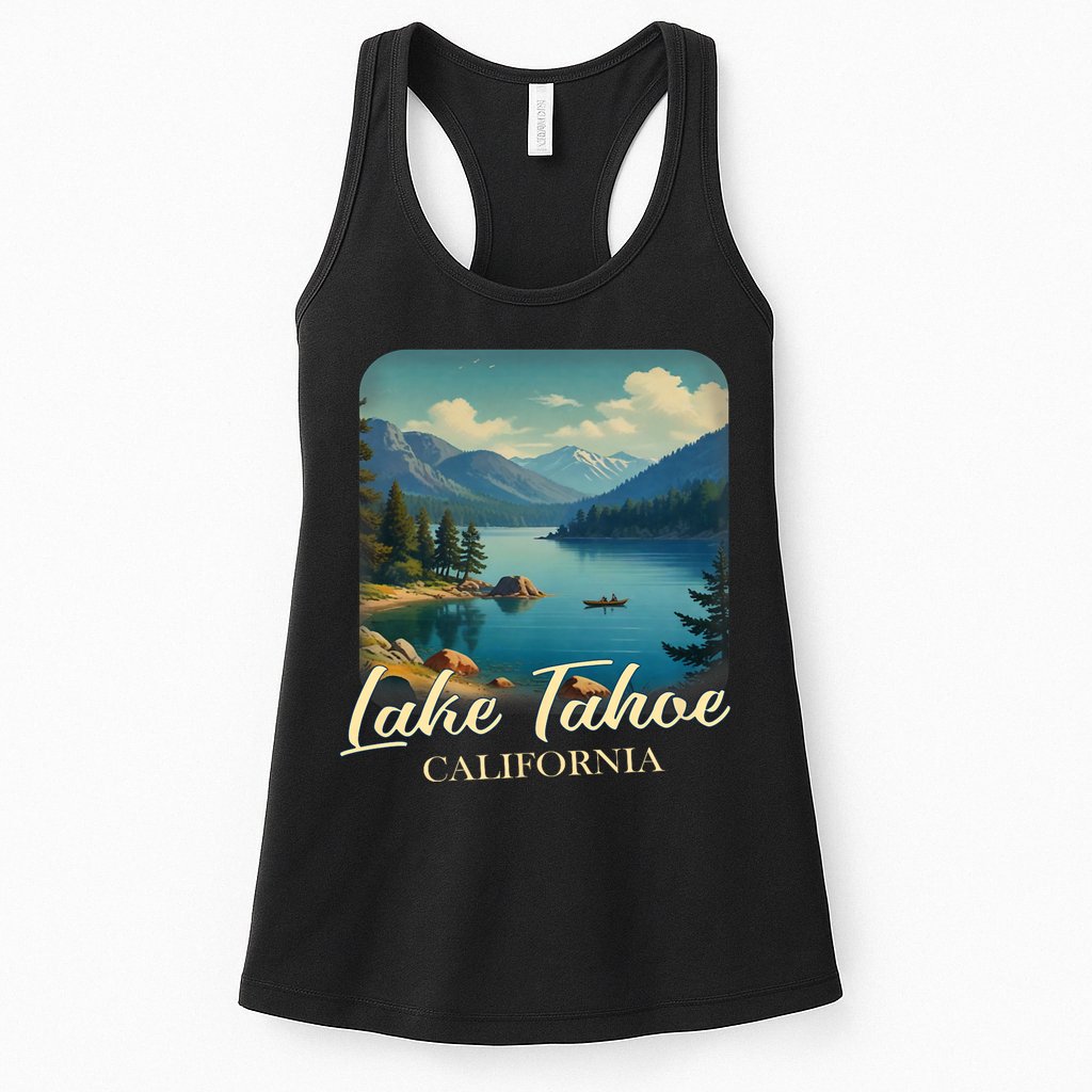 Vintage Lake Tahoe California Mountain Retro Womens Tank Top