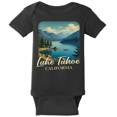 Vintage Lake Tahoe California Mountain Retro Baby Bodysuit