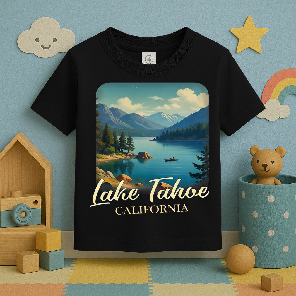 Vintage Lake Tahoe California Mountain Retro Toddler T-Shirt