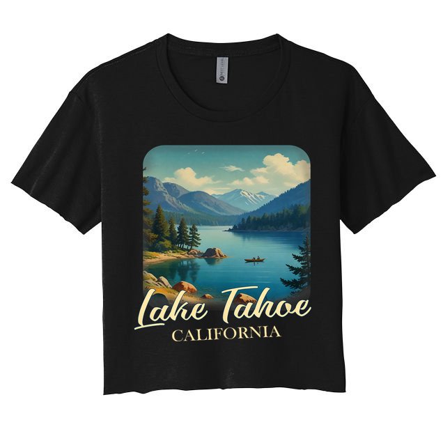 Vintage Lake Tahoe California Mountain Retro Crop Top