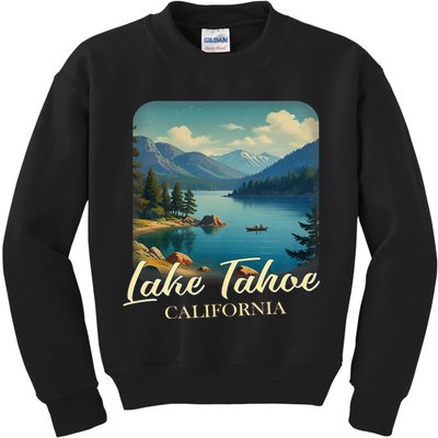 Vintage Lake Tahoe California Mountain Retro Kids Sweatshirt