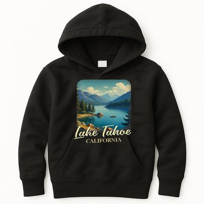 Vintage Lake Tahoe California Mountain Retro Kids Hoodie