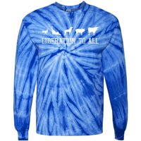 Vegan Liberation To All Animals Gift Tie-Dye Long Sleeve Shirt