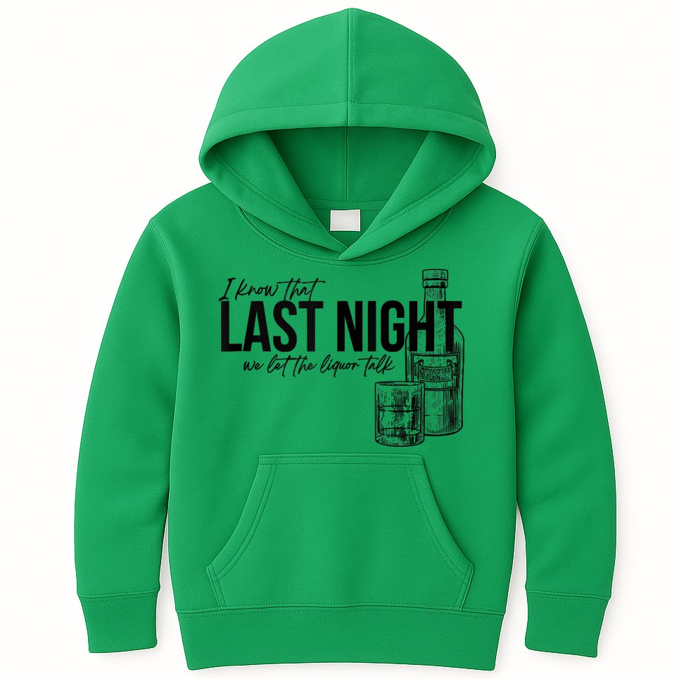 Vintage Last The Liquor Talk We Let At Night Western Country Kids Hoodie