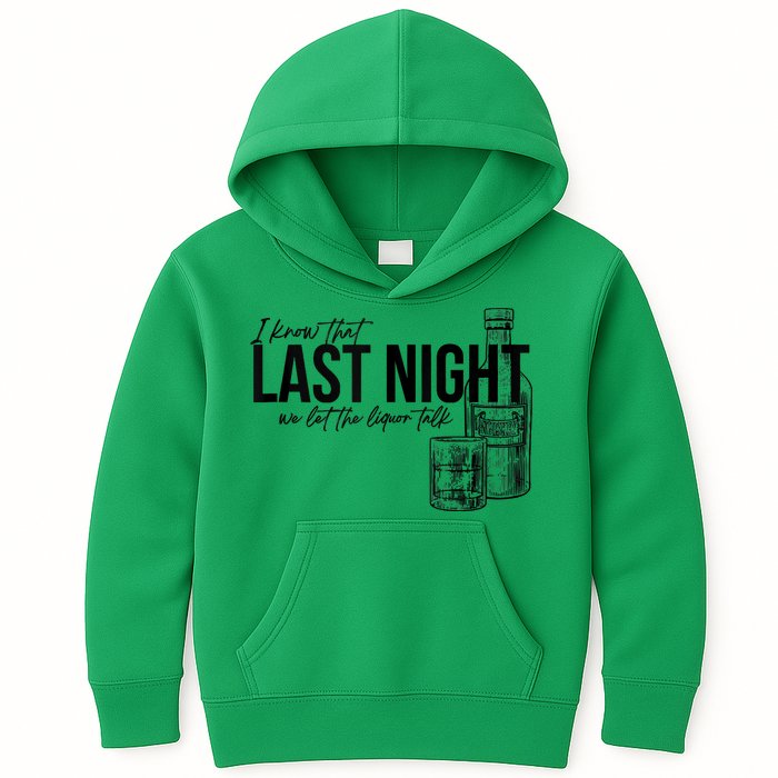 Vintage Last The Liquor Talk We Let At Night Western Country Kids Hoodie