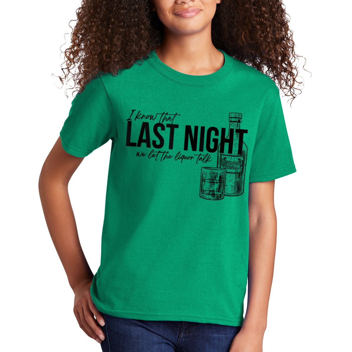 Vintage Last The Liquor Talk We Let At Night Western Country Kids T-Shirt