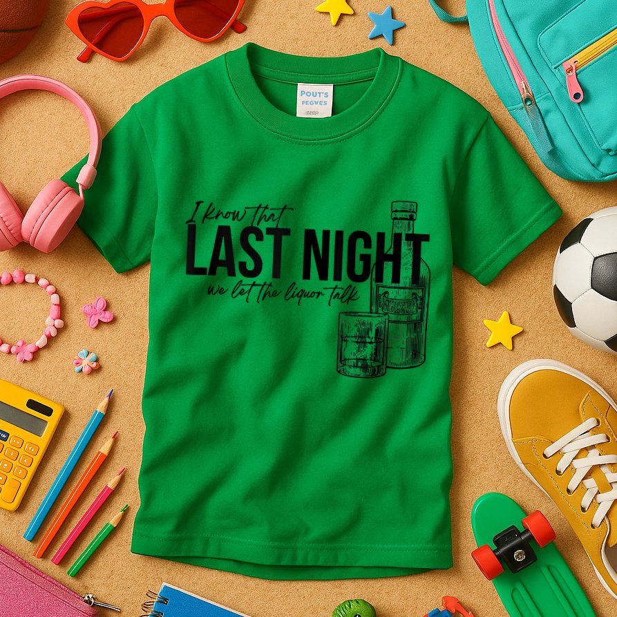Vintage Last The Liquor Talk We Let At Night Western Country Kids T-Shirt