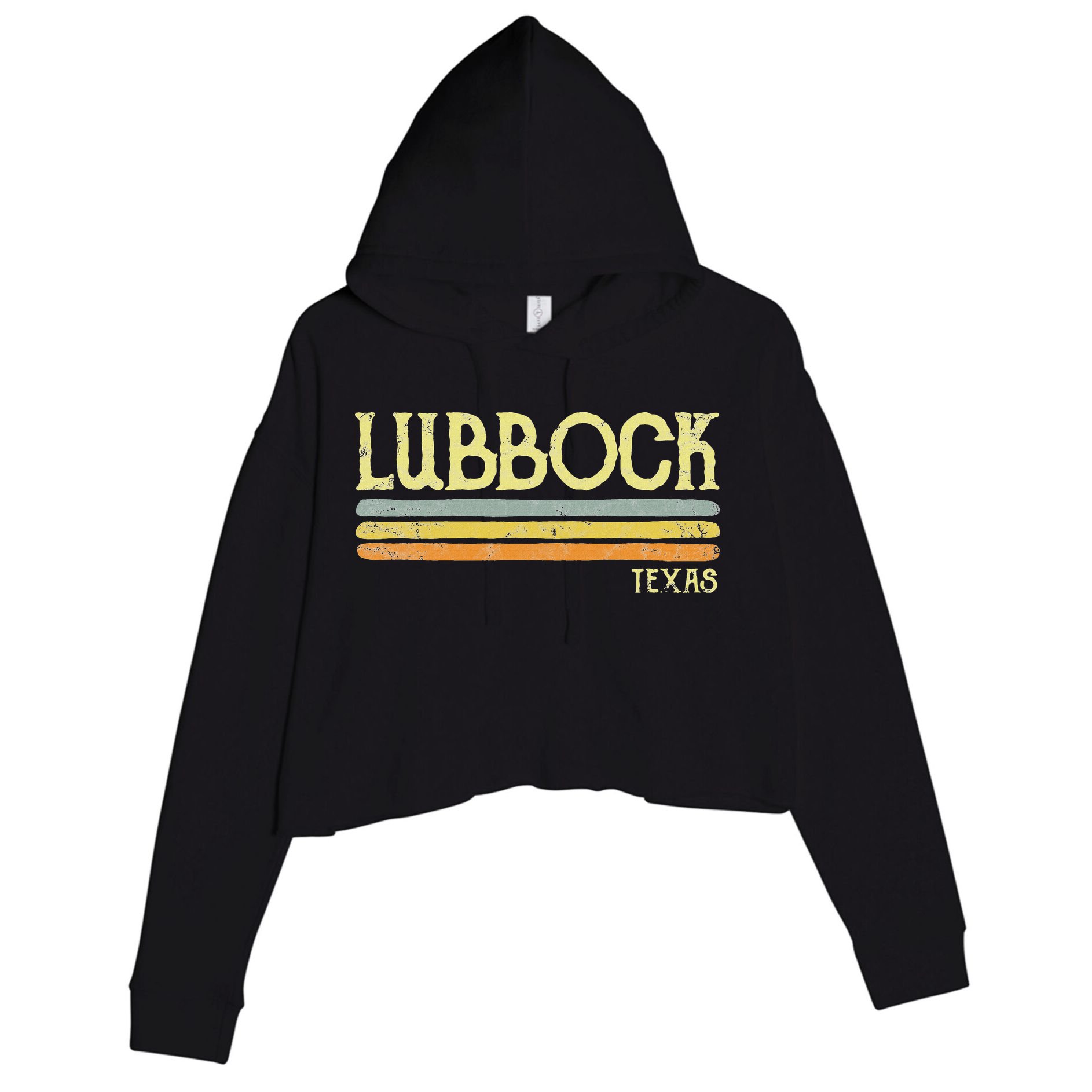 Vintage Lubbock Texas Tx Love Gift Souvenir Crop Fleece Hoodie