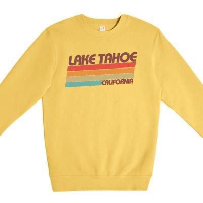 Vintage Lake Tahoe California Logo Premium Crewneck Sweatshirt