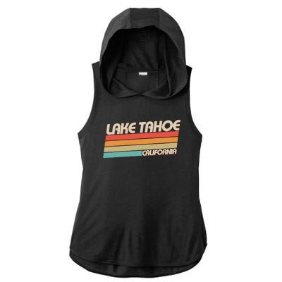 Vintage Lake Tahoe California Logo Ladies PosiCharge Tri-Blend Wicking Draft Hoodie Tank