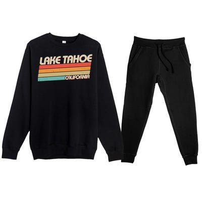 Vintage Lake Tahoe California Logo Premium Crewneck Sweatsuit Set