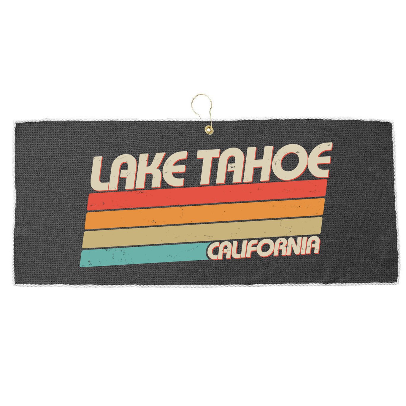 Vintage Lake Tahoe California Logo Large Microfiber Waffle Golf Towel