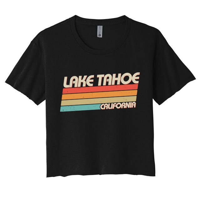 Vintage Lake Tahoe California Logo Crop Top