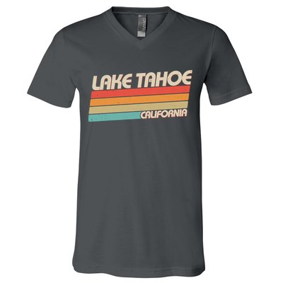 Vintage Lake Tahoe California Logo V-Neck T-Shirt