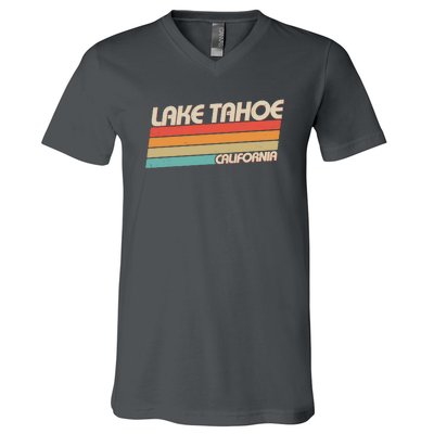 Vintage Lake Tahoe California Logo V-Neck T-Shirt