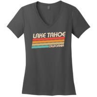 Vintage Lake Tahoe California Logo Women's V-Neck T-Shirt