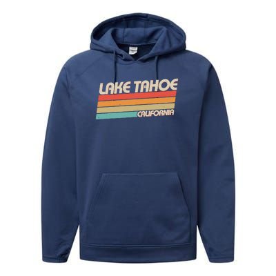 Vintage Lake Tahoe California Logo Performance Fleece Hoodie