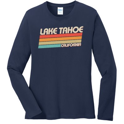 Vintage Lake Tahoe California Logo Ladies Long Sleeve Shirt