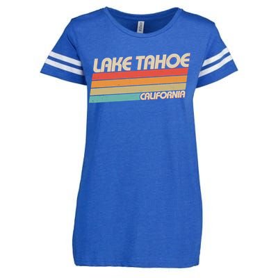 Vintage Lake Tahoe California Logo Enza Ladies Jersey Football T-Shirt