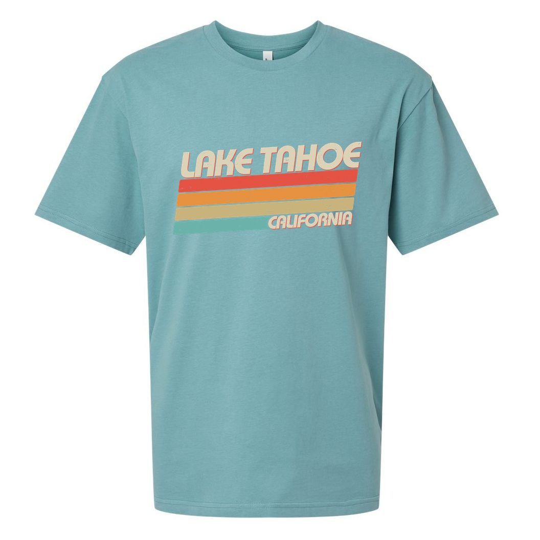 Vintage Lake Tahoe California Logo Sueded Cloud Jersey T-Shirt