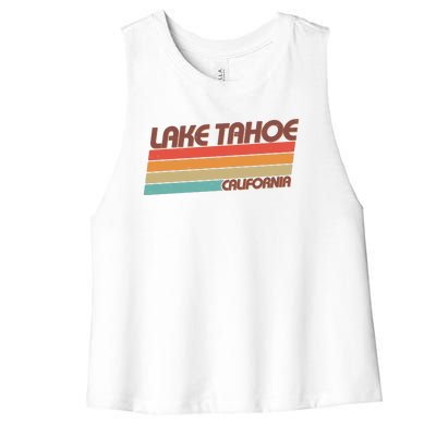 Vintage Lake Tahoe California Logo Women's Racerback Cropped Tank