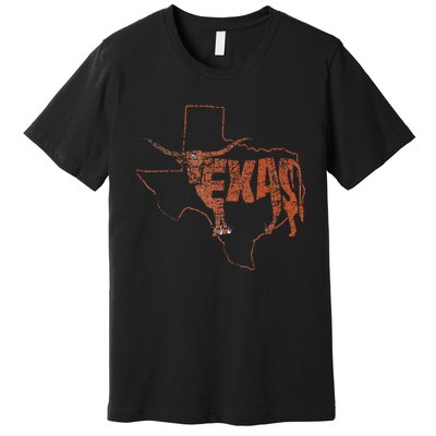 Vintage Longhorn Texas Trendy Austin Pride Retro Design Premium T-Shirt