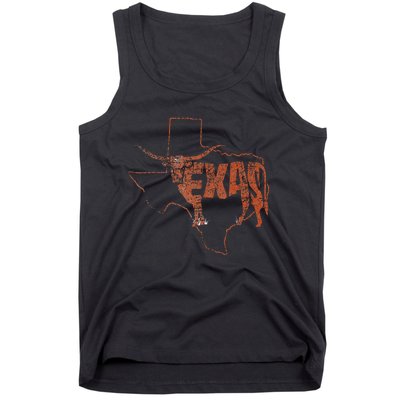 Vintage Longhorn Texas Trendy Austin Pride Retro Design Tank Top