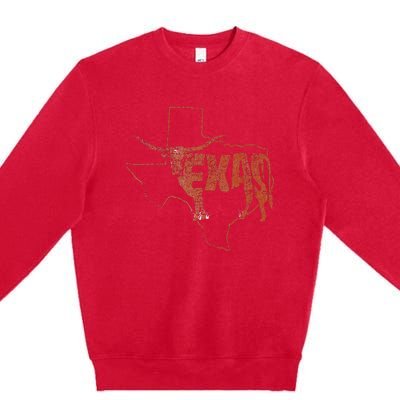 Vintage Longhorn Texas Trendy Austin Pride Retro Design Premium Crewneck Sweatshirt