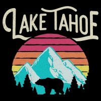 Vintage Lake Tahoe Mountain Bear California Retro Gift Doggie Tank