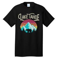 Vintage Lake Tahoe Mountain Bear California Retro Gift Tall T-Shirt