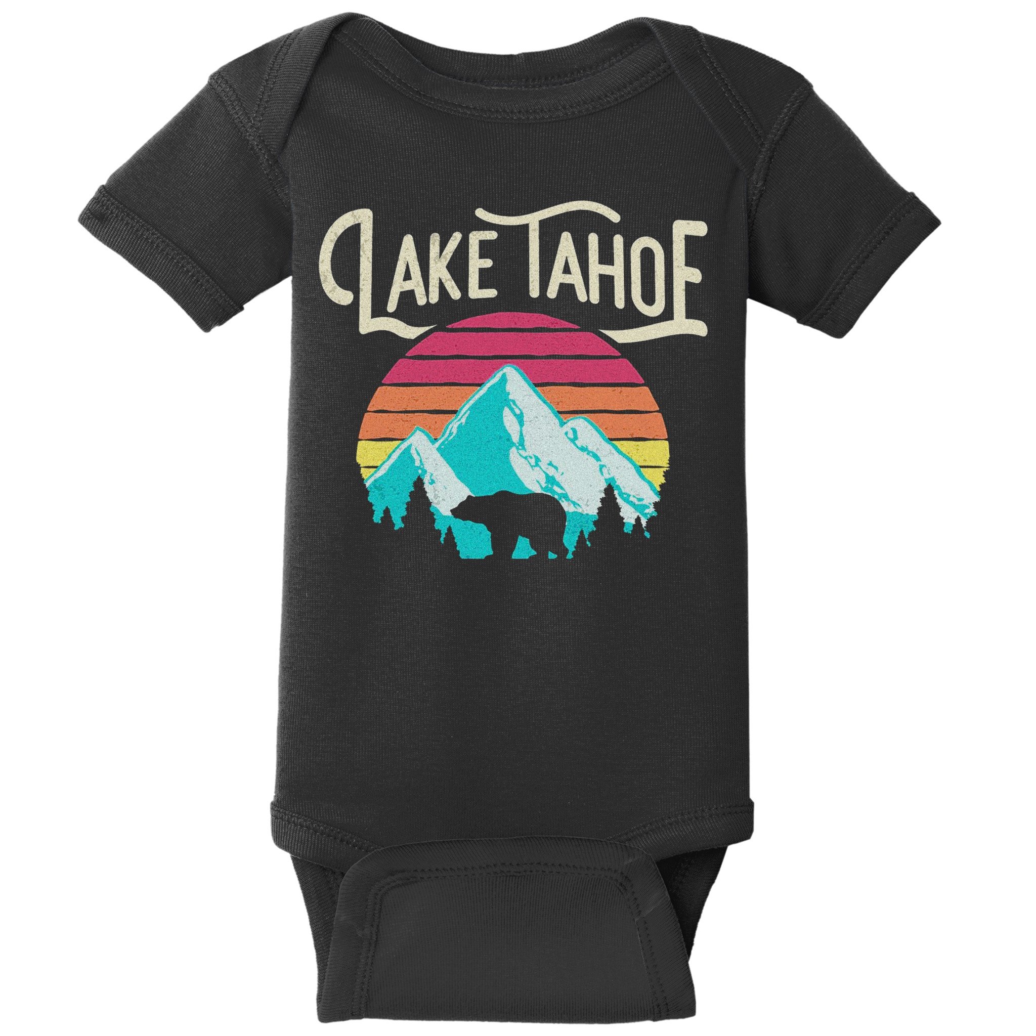 Vintage Lake Tahoe Mountain Bear California Retro Gift Baby Bodysuit