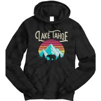 Vintage Lake Tahoe Mountain Bear California Retro Gift Tie Dye Hoodie