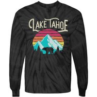 Vintage Lake Tahoe Mountain Bear California Retro Gift Tie-Dye Long Sleeve Shirt