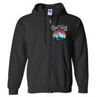 Vintage Lake Tahoe Mountain Bear California Retro Gift Full Zip Hoodie