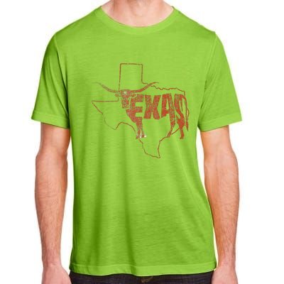 Vintage Longhorn Texas Trendy Austin Pride Retro Design Adult ChromaSoft Performance T-Shirt