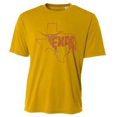 Vintage Longhorn Texas Trendy Austin Pride Retro Design Cooling Performance Crew T-Shirt